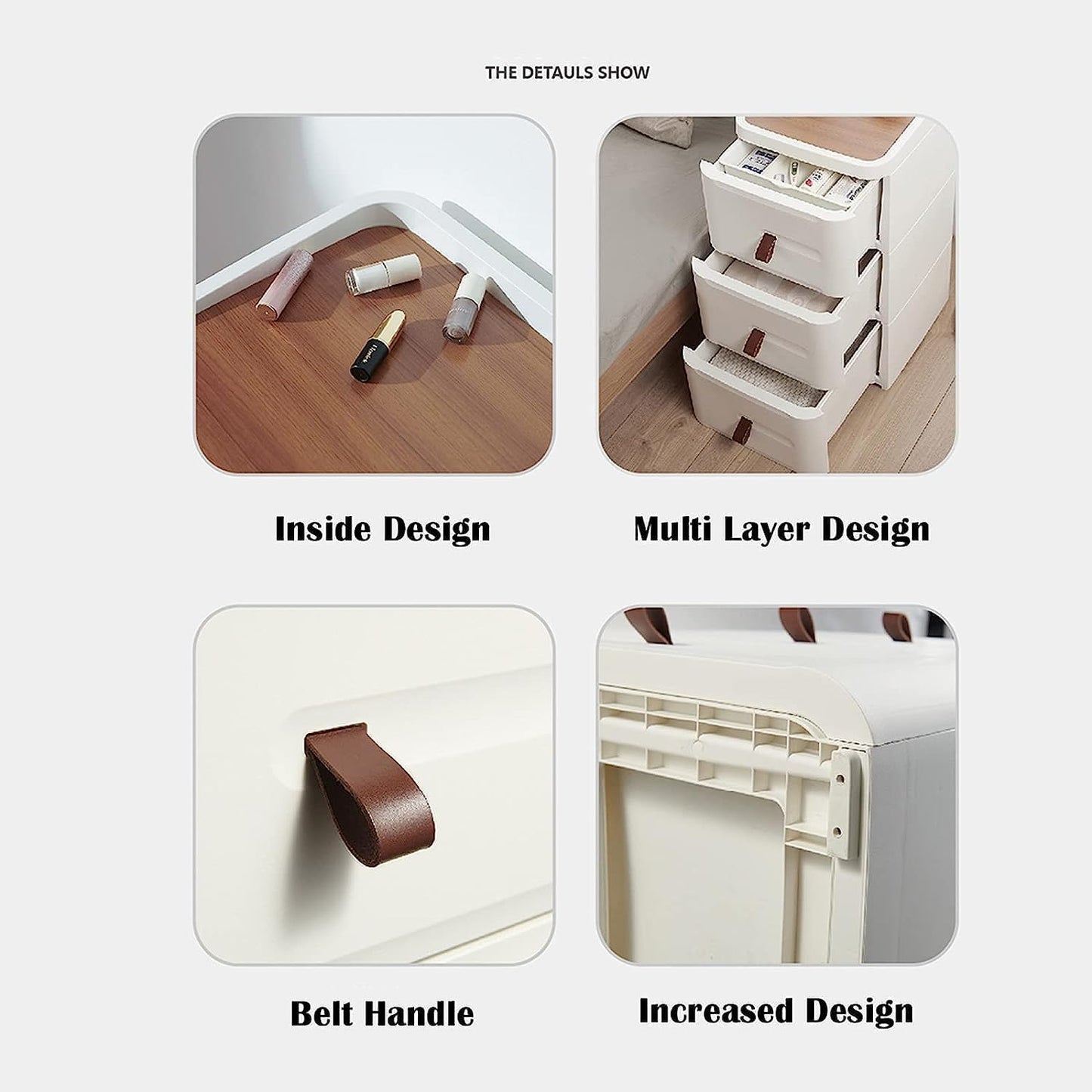 Bedside Table Portable Drawers