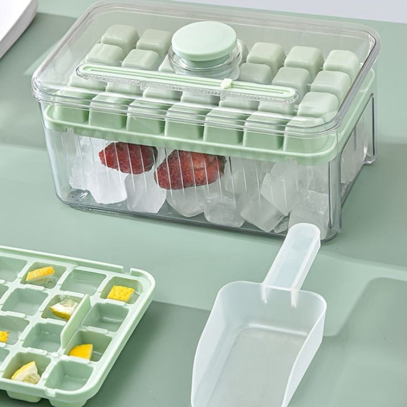 Ice Cube Tray with Lid and Storage Bin – BPA-Free Freezer Organizer | Adornia.pk