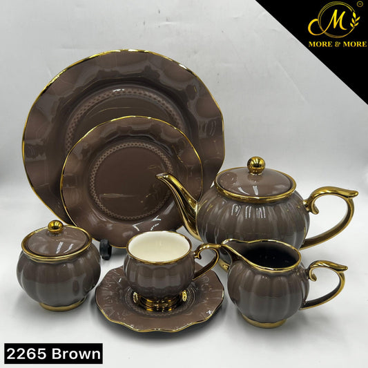 Colourful 24-Piece Tea Set | 6-Person Ceramic Tea & Coffee Serveware