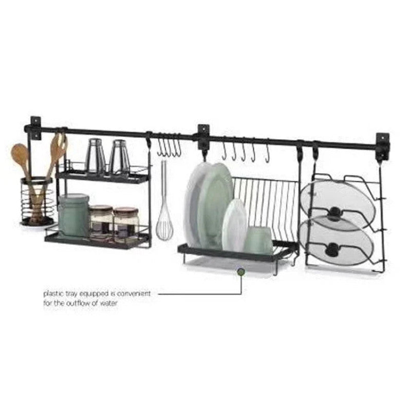 Wall-Mounted Kitchen Rack Set – Space-Saving Dish Organizer