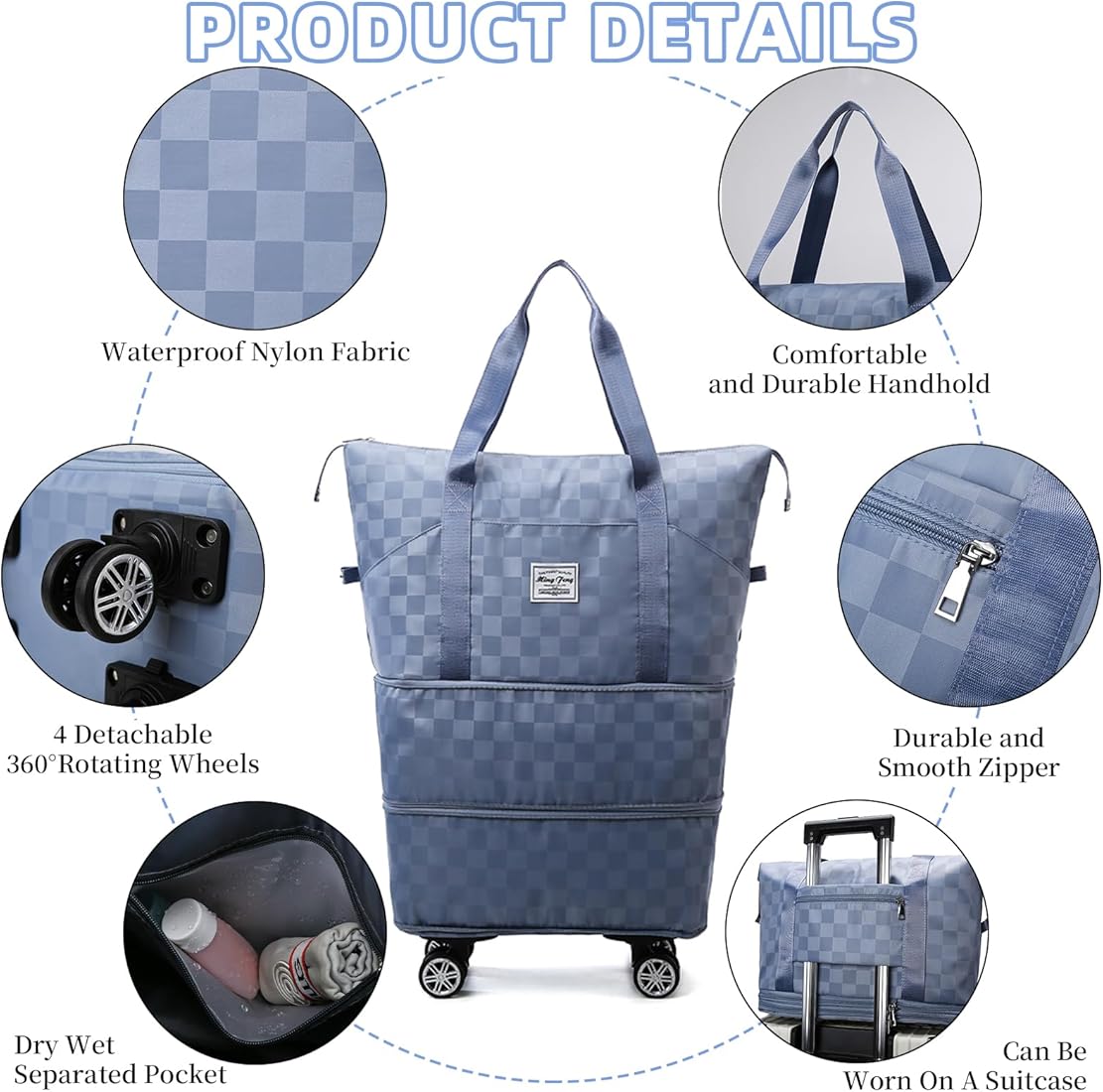 Foldable Large Capacity Travel Bag, New Expandable Large Handbag, Universal Wheel Business Travel Bag