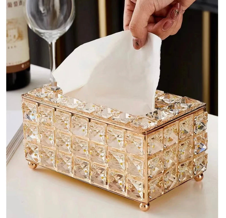 Metal Crystal Tissue Box