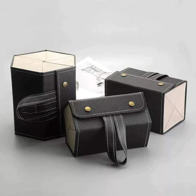 Premium Leather Foldable Sun Glasses Organizer