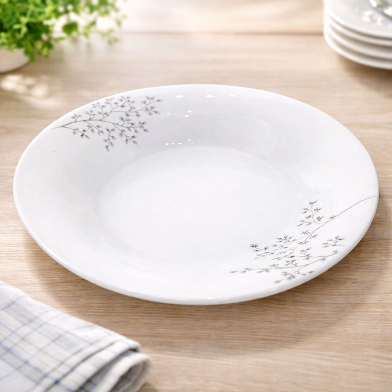 6PCS Soup Plate Elegant Gray – Modern Ceramic Soup & Pasta Plate Set