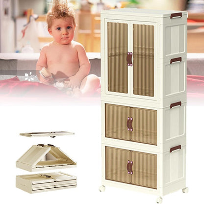 Large Capacity 3-Layer Folding Storage Cabinet