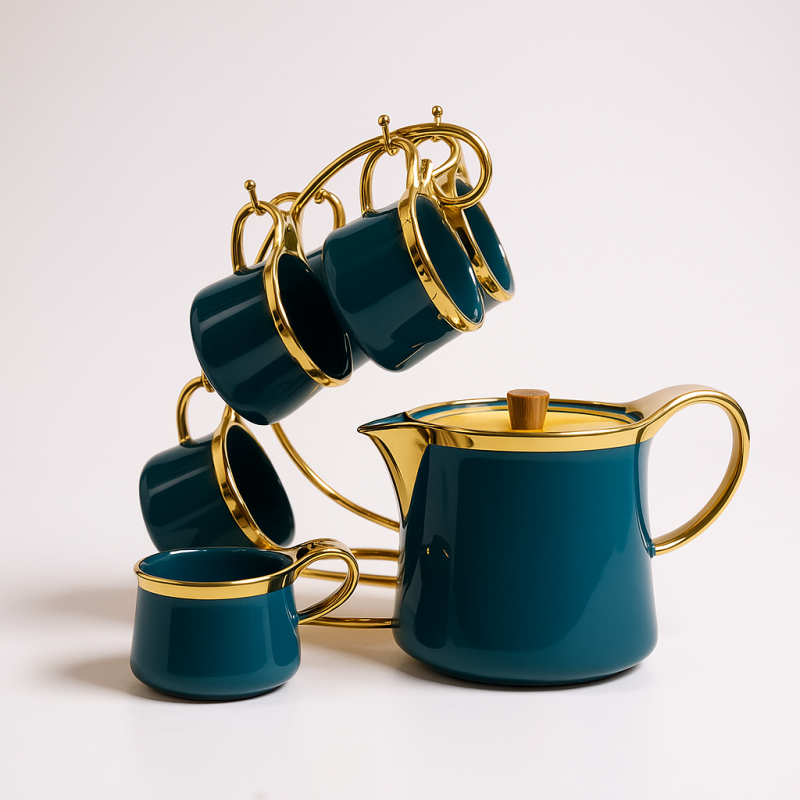 Exclusive 7-Piece Tea Set with Stand – Elegant Serving Set | Adornia.pk