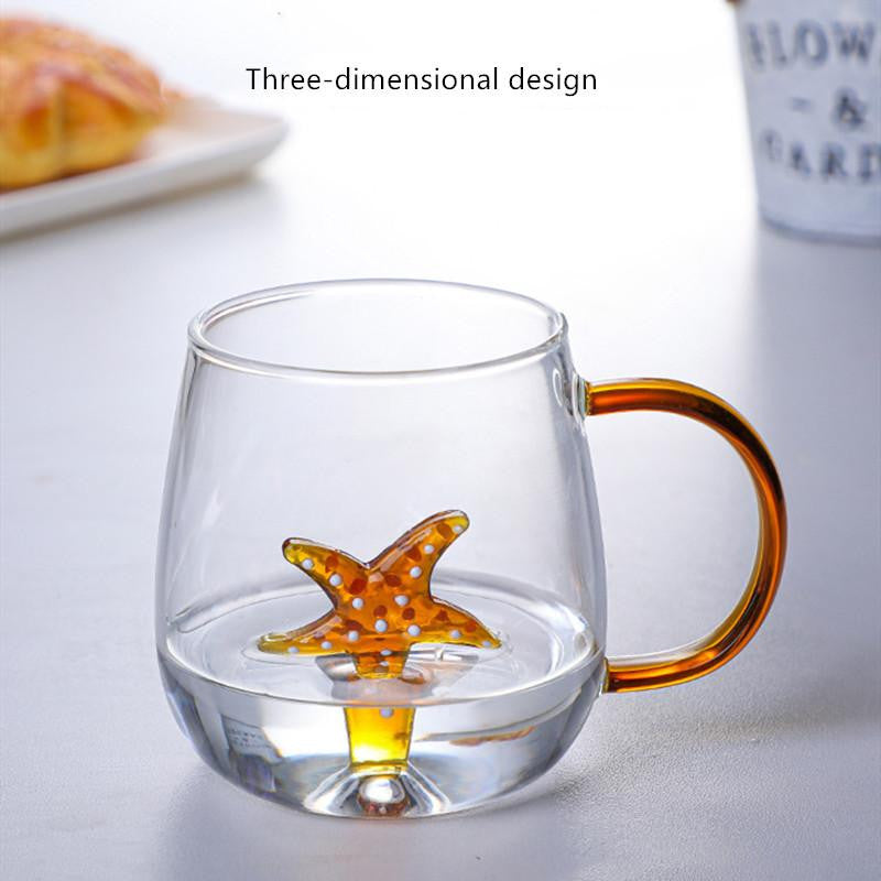 400ml 3D Cartoon Animal Glass Mug – Creative Coffee, Milk & Tea Cup with Handle | Adornia.pk