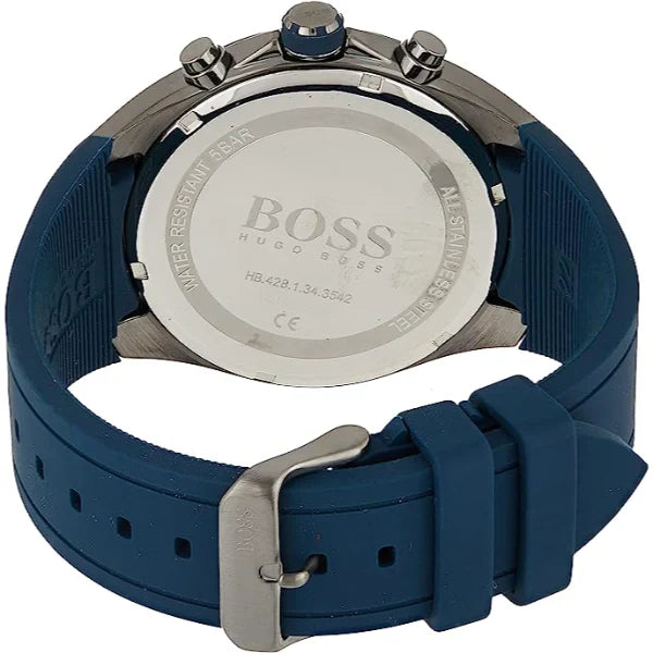 HUGO BOSS Sport Blue Silicone Strap Blue Dial Chronograph Quartz Watch for Gents - 1513856