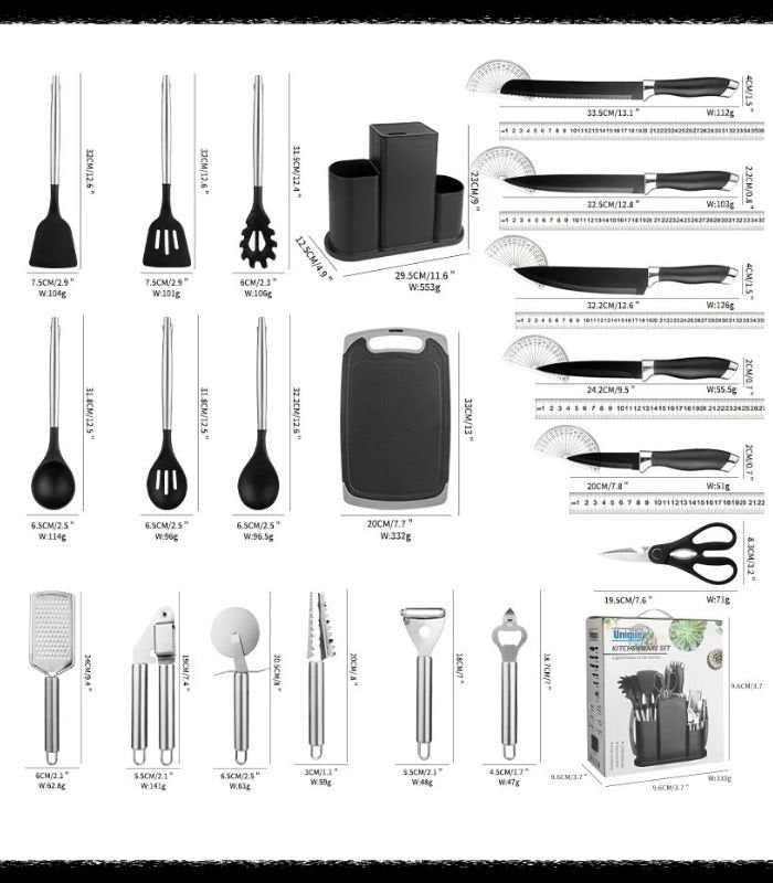 20PCS Kitchenware Set Steel – Durable & Stylish Cooking Tools