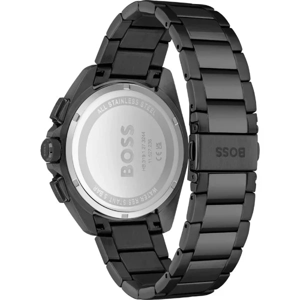 HUGO BOSS Volane Black Stainless Steel Black Dial Chronograph Quartz Watch for Gents - 1513950