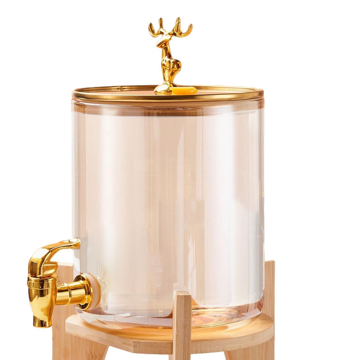 GoldenDeer Glass Dispenser with Airtight Lid and Bamboo Stand