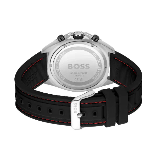 HUGO BOSS Energy Black Silicone Strap Black Dial Chronograph Quartz Watch for Gents - 1513969