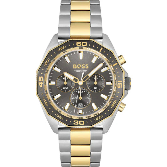 HUGO BOSS Energy Two-tone Stainless Steel Grey Dial Chronograph Quartz Watch for Gents - 1513974