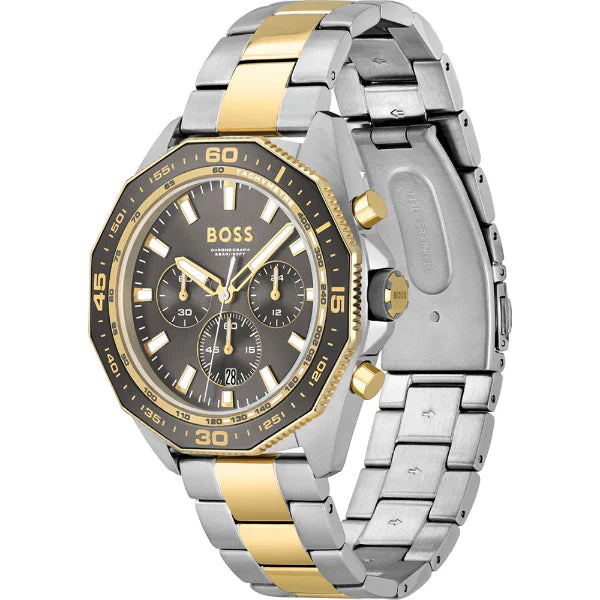 HUGO BOSS Energy Two-tone Stainless Steel Grey Dial Chronograph Quartz Watch for Gents - 1513974