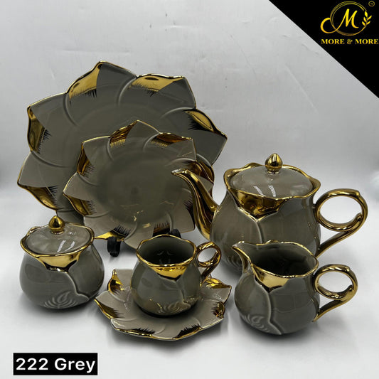 Colourful 24-Piece Tea Set | 6-Person Ceramic Tea & Coffee Serveware