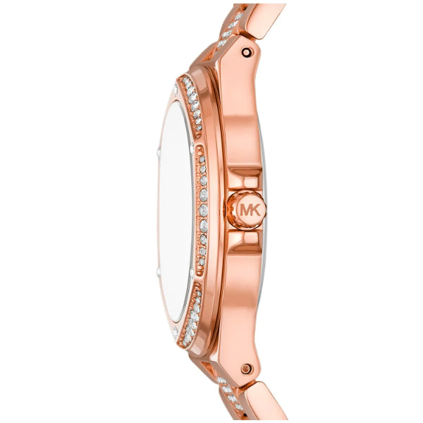 Michael Kors Lennox Rose Gold Stainless Steel Silver Dial Quartz Watch for Ladies - MK-7362