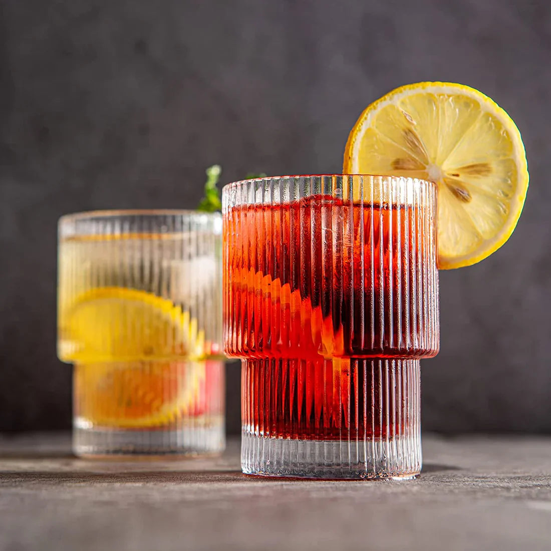 Elegant Ribbed Iced Coffee Glass