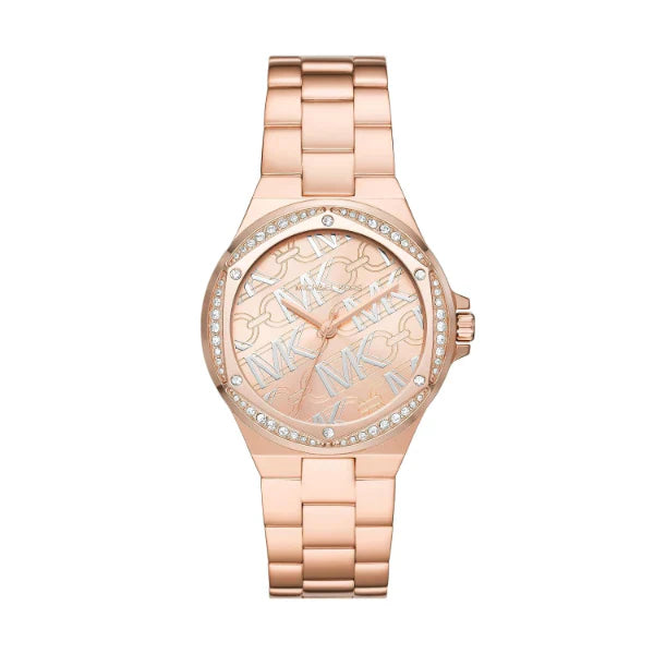 Michael Kors Lennox Rose Gold Stainless Steel Rose Gold Dial Quartz Watch for Ladies - MK7405