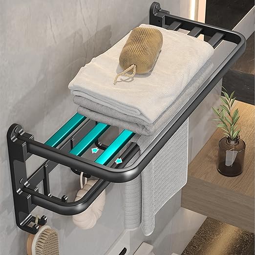 Towel Storage Wall Mounted Foldable Towel Holder