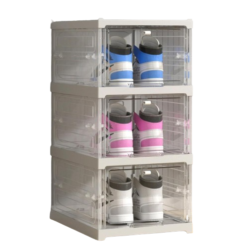 3 Layer Shoe Organizer with Doors