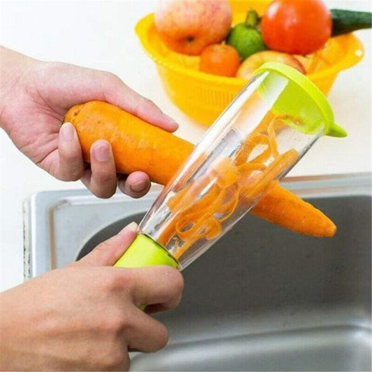 Vegetable peeler with saver box