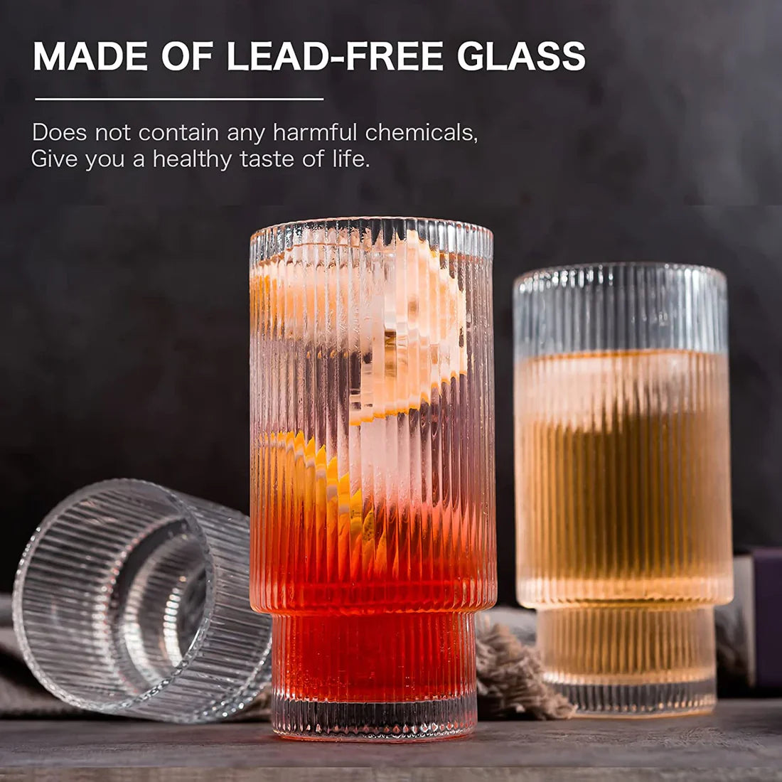 Elegant Ribbed Iced Coffee Glass