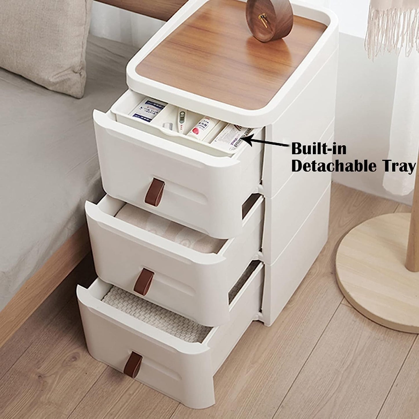 Bedside Table Portable Drawers