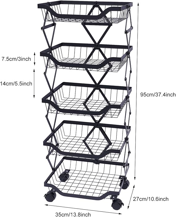 Stackable Storage Baskets With Wheels