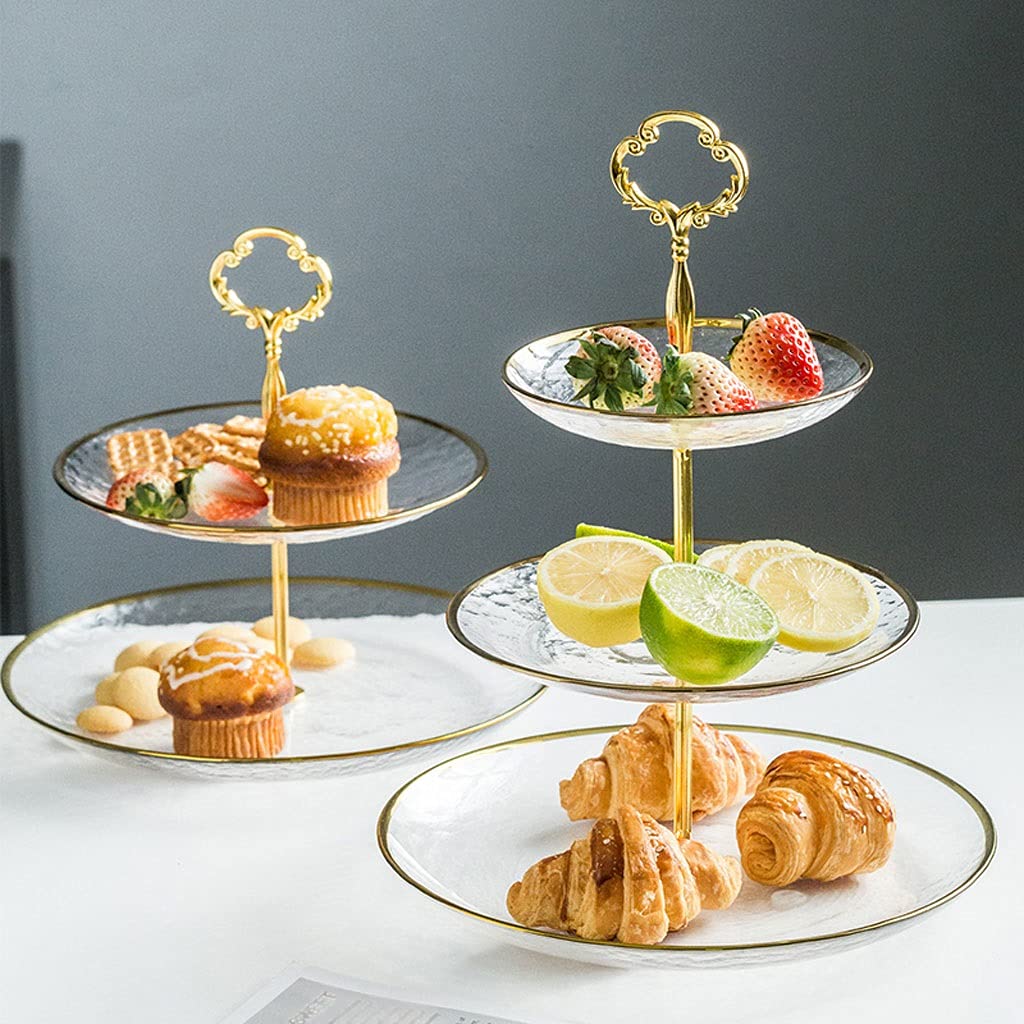 ElegantTower Serving Stand with Golden Handle