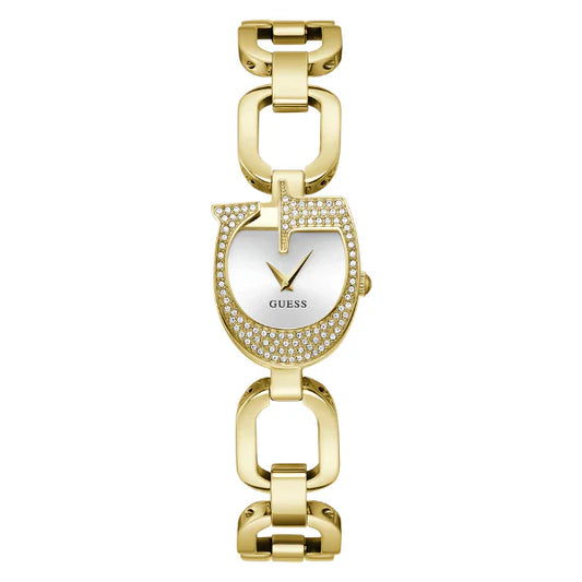 Guess Gia Gold Stainless Steel Silver Dial Quartz Watch for Ladies - GW0683L2