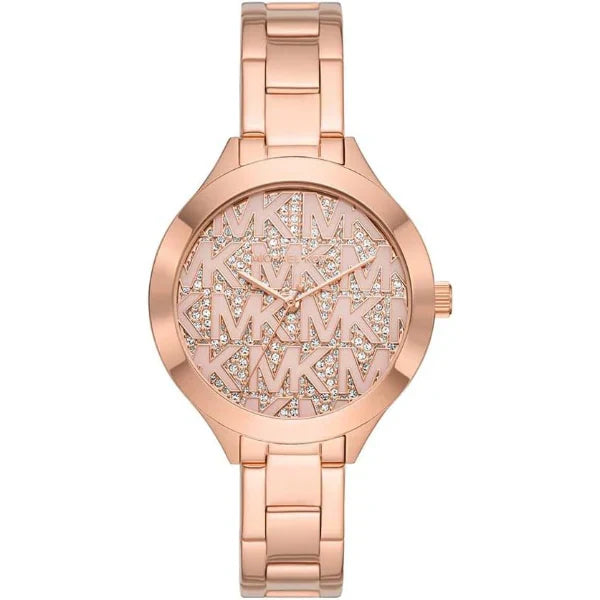 Michael Kors Slim Runway Rose Gold Stainless Steel Rose Gold Dial Quartz Watch for Ladies - MK4658