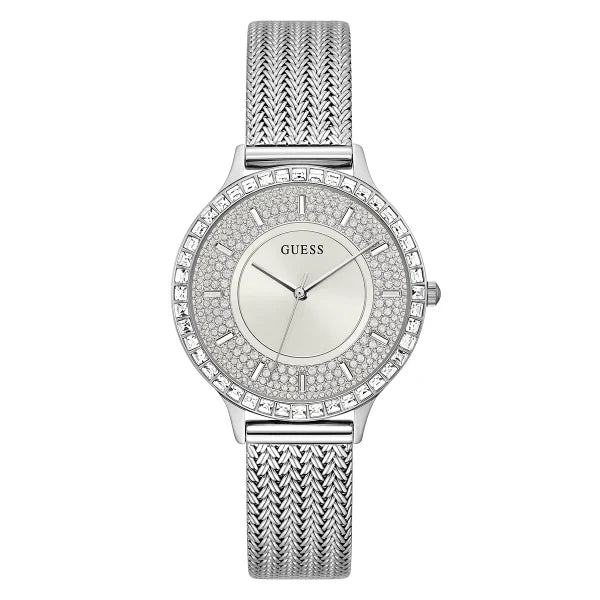 Guess Soiree Silver Stainless Steel Silver Dial Quartz Watch for Ladies - GW0402L1