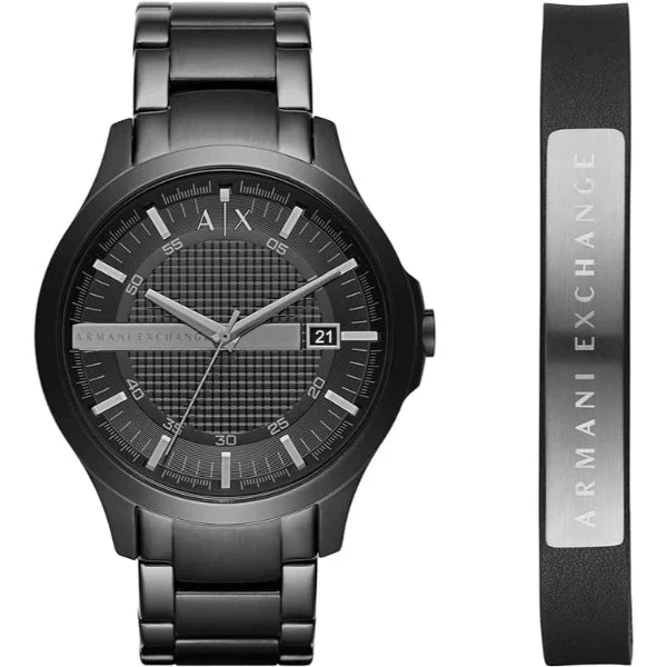 Armani Exchange Black Stainless Steel Black Dial Quartz Watch for Gents - AX7101