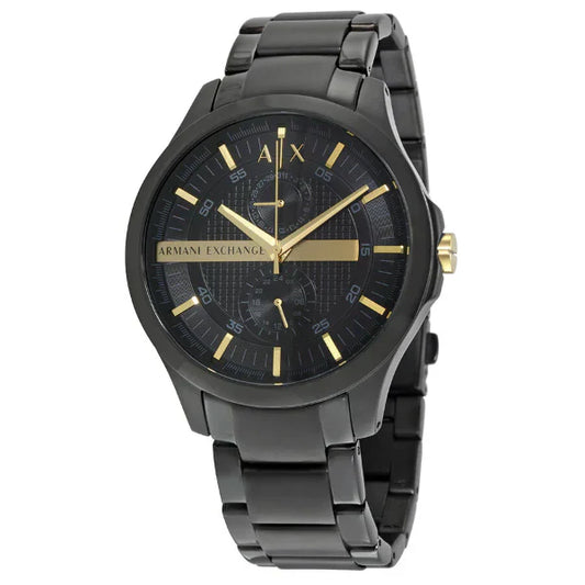 Armani Exchange Black Stainless Steel Black Dial Quartz Watch for Gents - AX2121