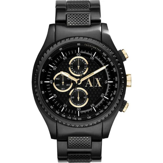 Armani Exchange Black Stainless Steel Black Dial Chronograph Quartz Watch for Gents - AX1604