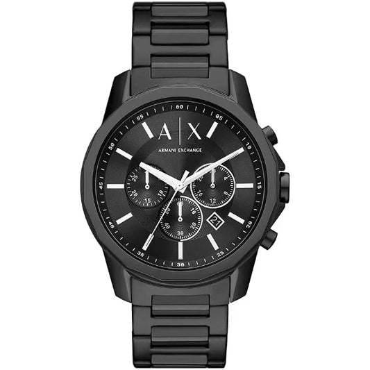 Armani Exchange Black Stainless Steel Black Dial Chronograph Quartz Watch for Gents - AX1722