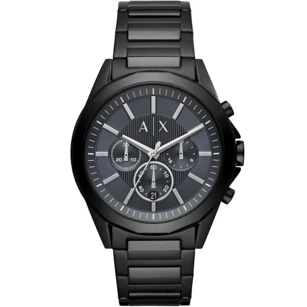 Armani Exchange Black Stainless Steel Black Dial Chronograph Quartz Watch for Gents - AX2639