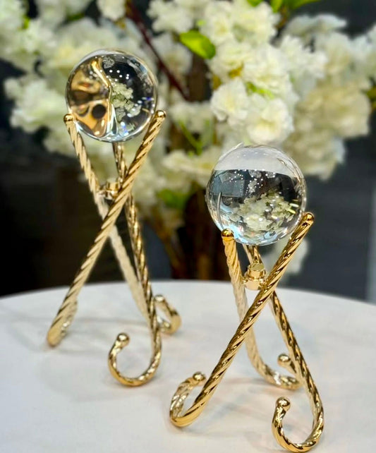 2 Pcs Crystal Ball Set for Home Decoration