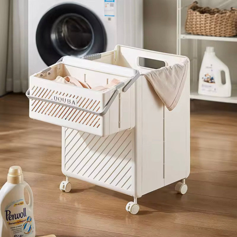 Foldable Clothes Storage Basket with Wheels – Large Capacity Laundry Organizer