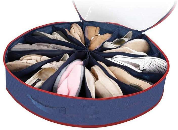 Round Shape Under the Bed / Wardrobe Shoes Organizer
