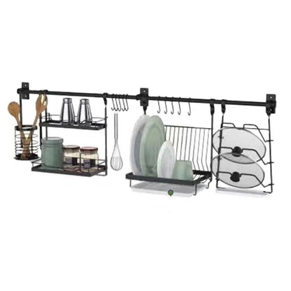 Wall-Mounted Kitchen Rack Set – Space-Saving Dish Organizer