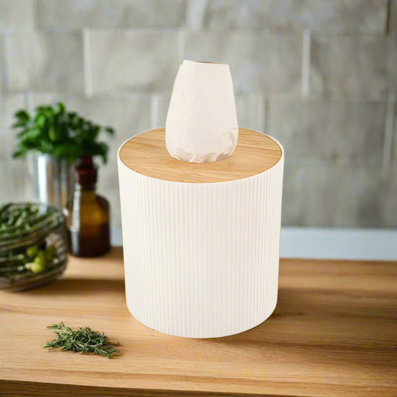 Limon WoodAura Round Tissue Holder – Elegant Wooden Design for Modern Homes & Offices | Adornia.pk