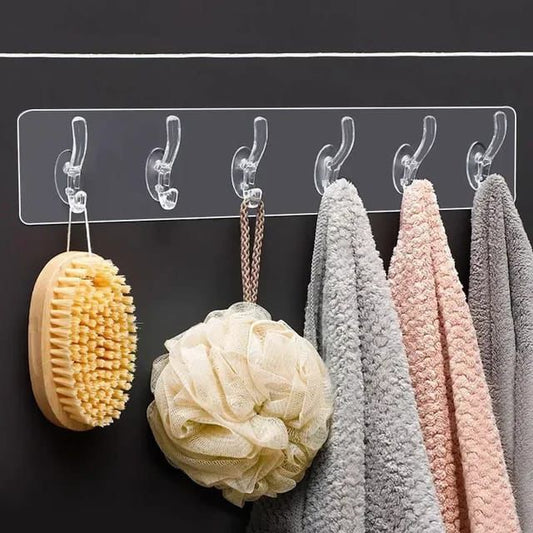 Wall Adhesive Six Hooks Wall Hanger