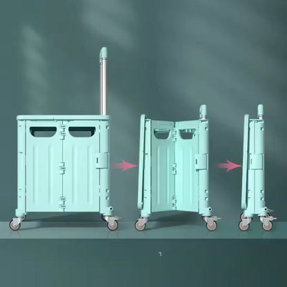 Foldable Portable Storage Trolley Cart with Wheels | Multi-Purpose Rolling Organizer