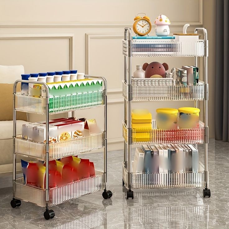 Acrylic Kitchen And Bathroom Storage Trolly