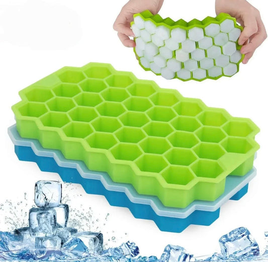 37 Grids Silicone Ice Cube Tray with Lid