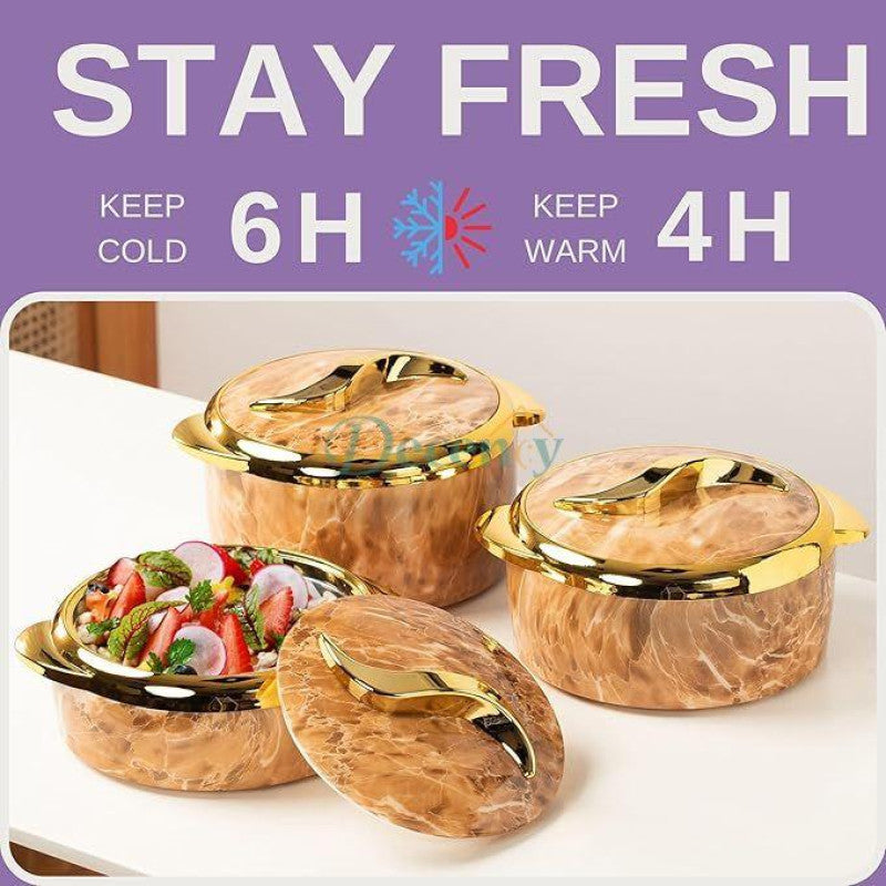 3-Piece Insulated Casserole Hot Pot Set – Thermal Food Warmer with Lids (1.5L + 2L + 2.5L)