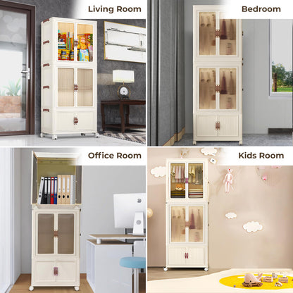 3-Layer Folding Storage Cabinet – Spacious & Foldable Design