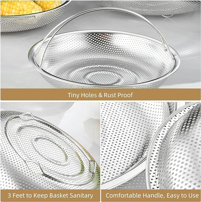 Stainless steel food steamer basket