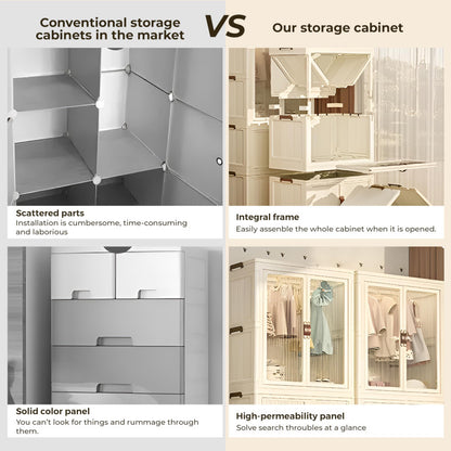 3-Layer Folding Storage Cabinet – Spacious & Foldable Design